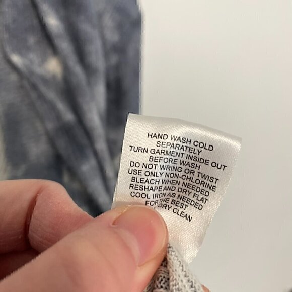 HIPPIE ROSE Blue Tie Dye Ribbed Knit Open Long Sleeve Boho Long Cardigan Sweater - Picture 10 of 13